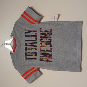 Gymboree boys grey tees with beautifully  colored logo. Size (M) 7-8. NWT.